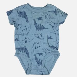 Carter's Child Of Mine Blue Dinosaur Short Sleeve Onesie Bodysuit Baby 0 - 3m